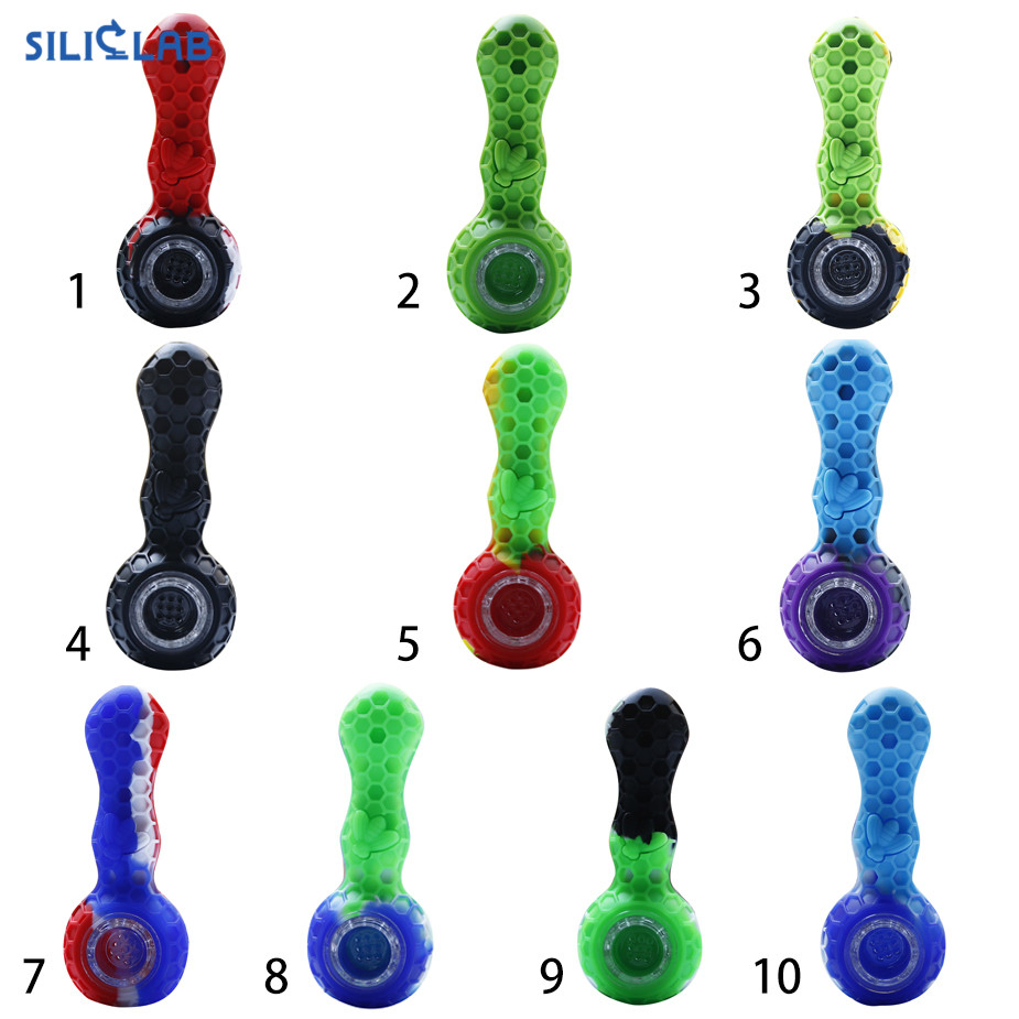 Brand Unbreakable Piece Silicone Straw Pipe with Free Glass Bowl Tobacco Smoking Pipes