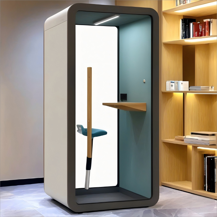 Soundproof Office Booth: High-Quality Aluminum and Glass Construction