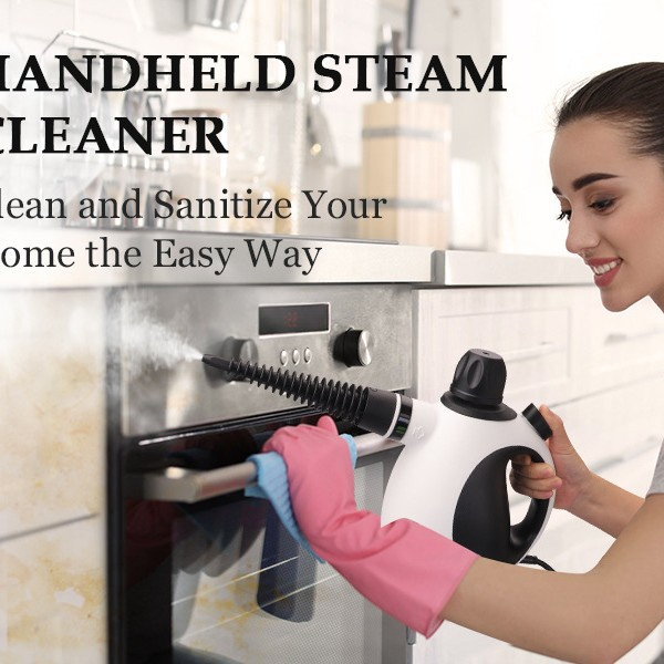 Handheld 1200W Steamer for Cleaning Kitchen Grease Bathroom Grout Car Upholstery