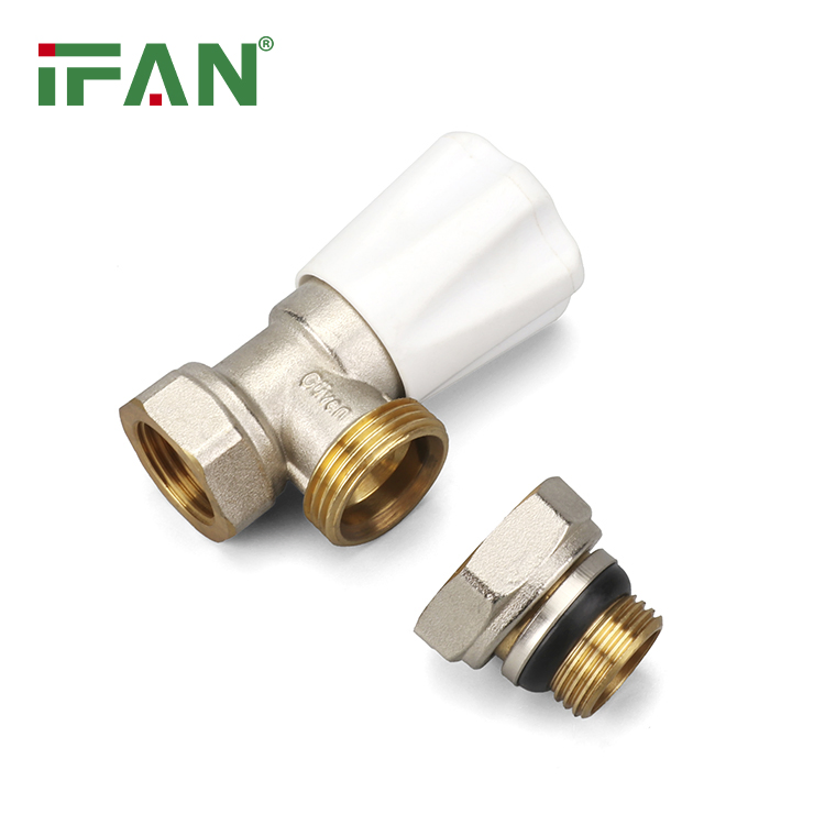 Ifan ASTM F2788 Thermostatic Radiator Valve 1/2'' Angle Valve Customized Brass Radiator Valve