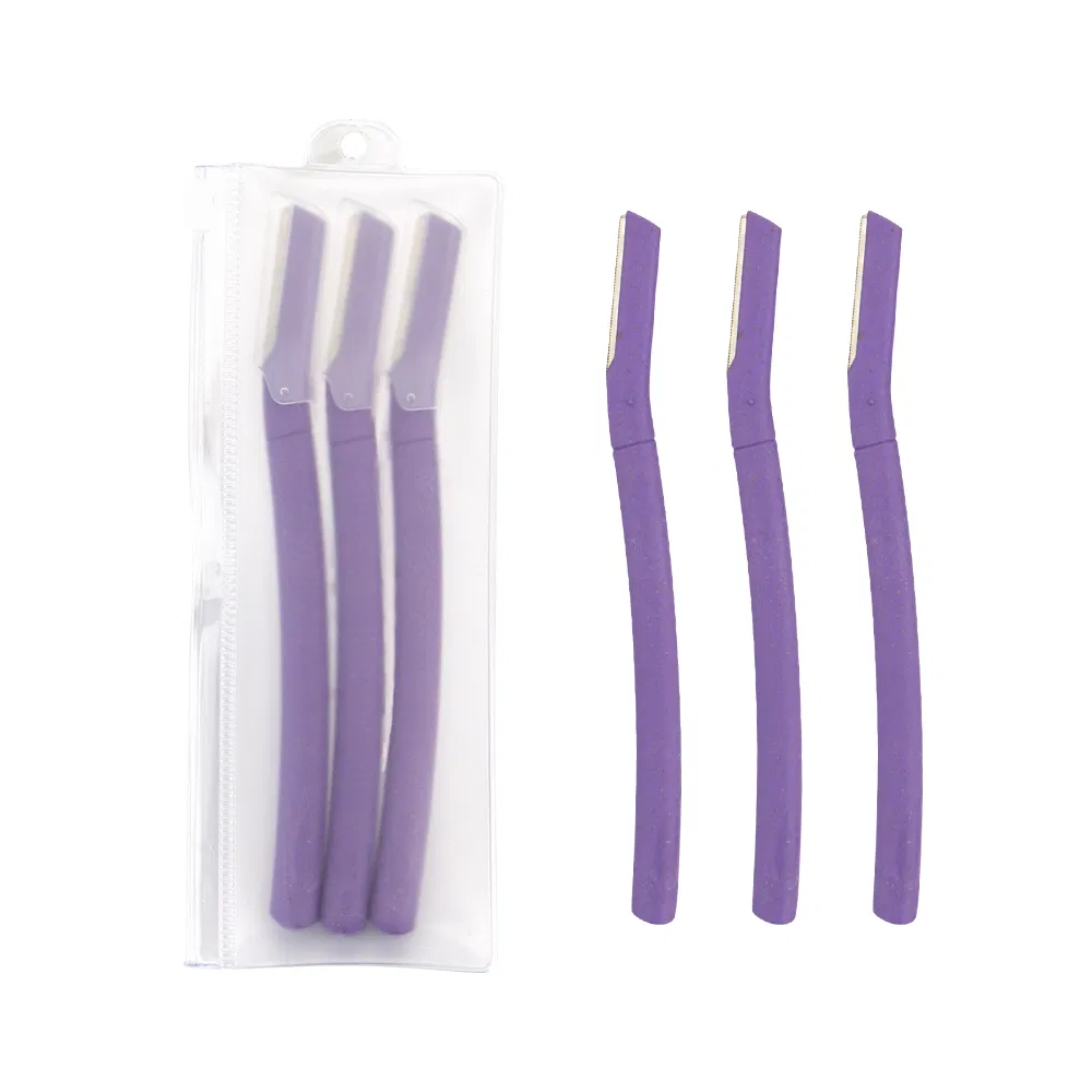 Dermaplaning Women Eyebrow Razor Biodegradable Wheat Straw Facial Razor Eco Friendly Trimmer