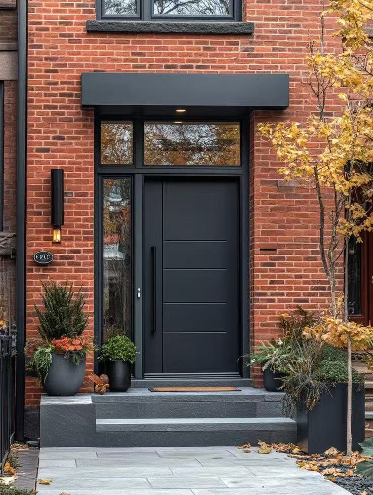 Modern-Style Cast Metal Front Entrance Door