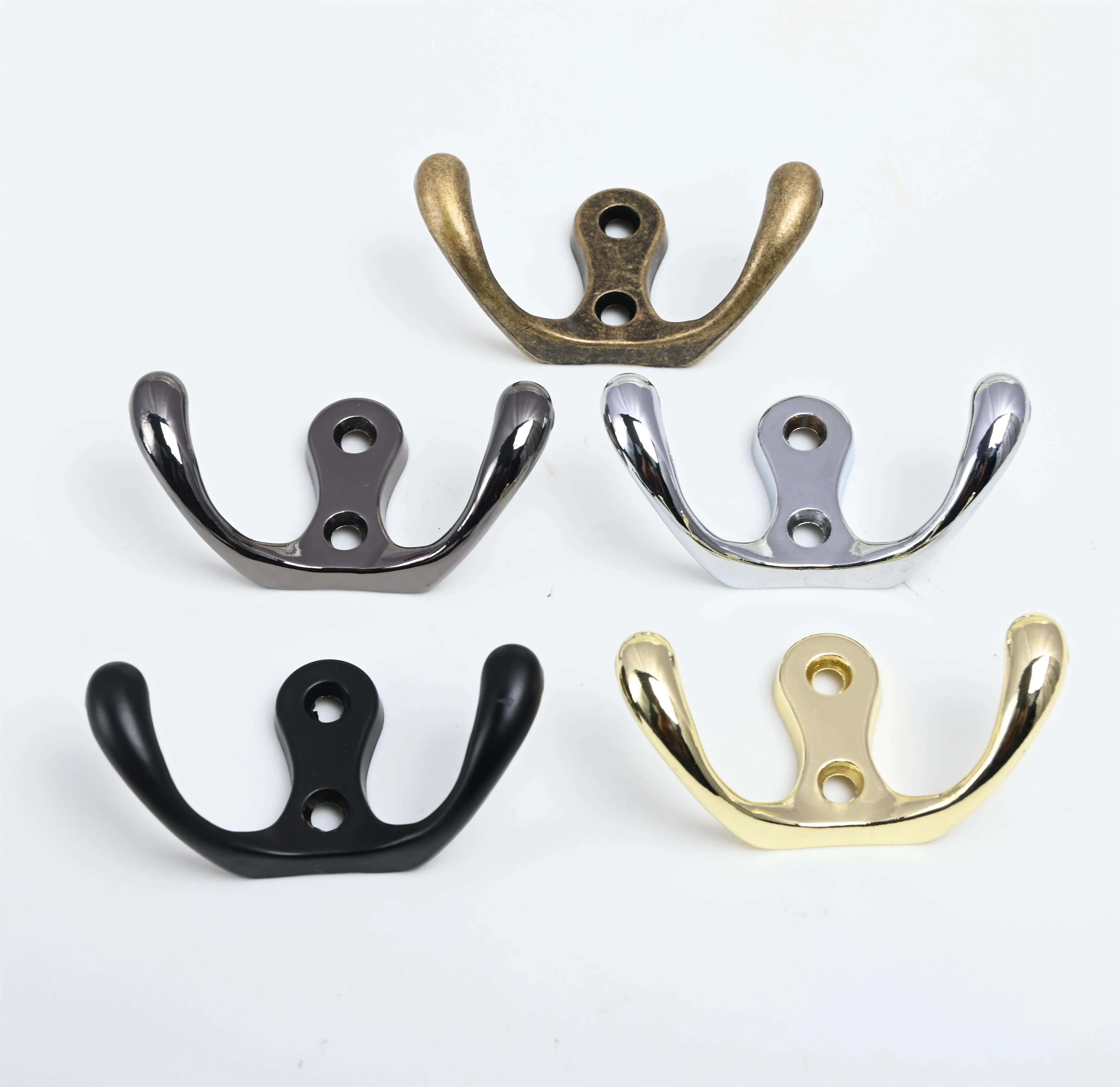 Hardware Metal Wall Mounted Double Hook Clothes Hook Hangers