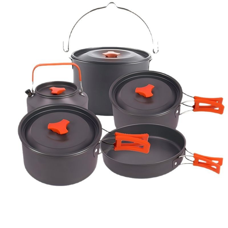 Camping Cookware Kit with Pots and Burner Stove Utensils for Picnic BBQ