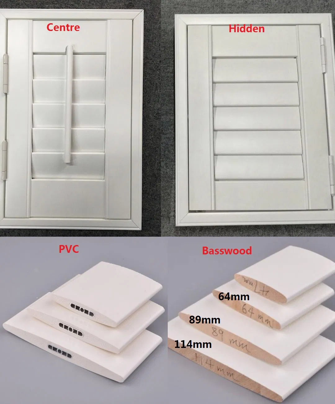 China Custom Design Wholesale White Blinds Plantation Shutters