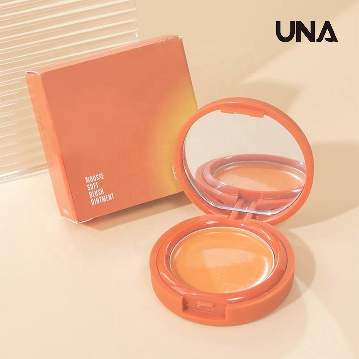 Natural-Looking Flush Private Label Vegan Blusher with Mirror Cream Highlight Blush and Highlighter Palette Luxury Blush