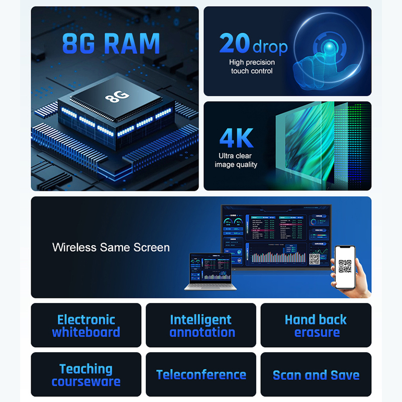 98 Inch Digital Smart LCD Touch Screen Educational Interactive Whiteboard LED Board Teaching Meeting Machine