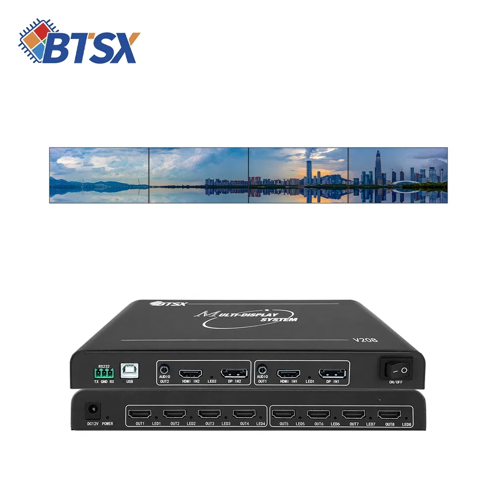 Процессор для видеостены 8K, калибровка 2x4, 2x3, 1x8