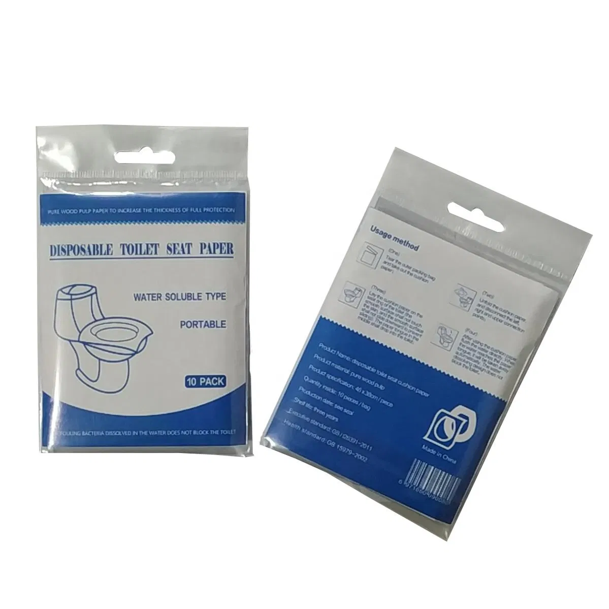 Dissolvable 10PCS Pack Paper Toilet Seat Cover Biodegradable Disposable Toilet Seat Cover Paper for Travel