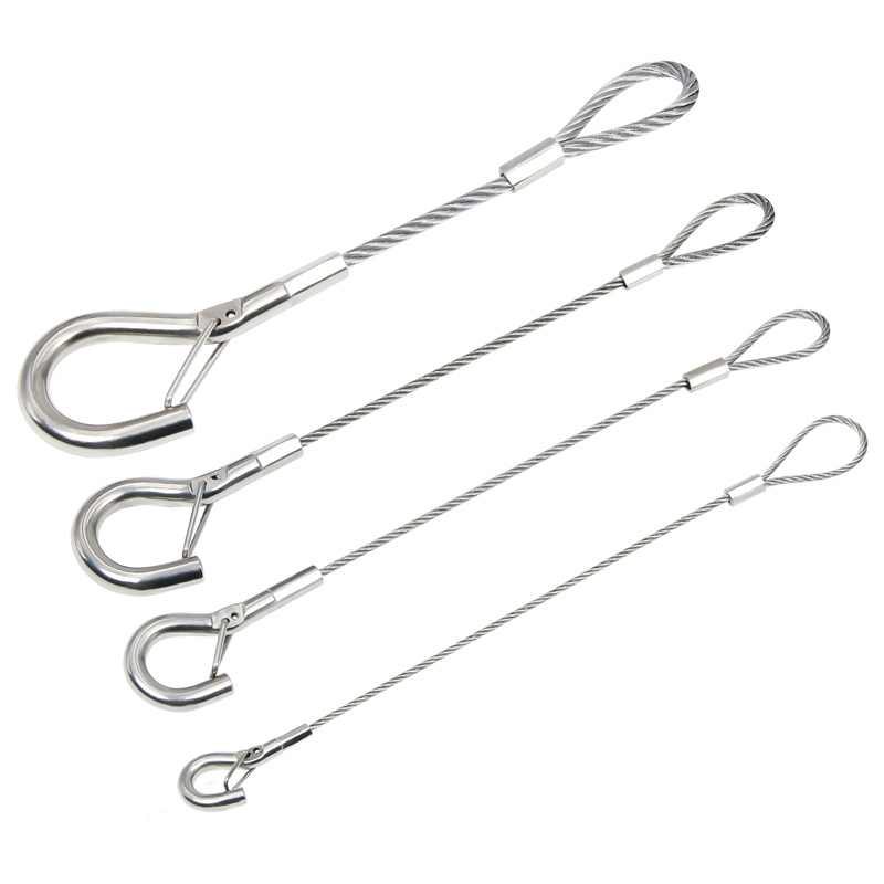 Профессиональный трос из нержавеющей стали с карабином и зажимом