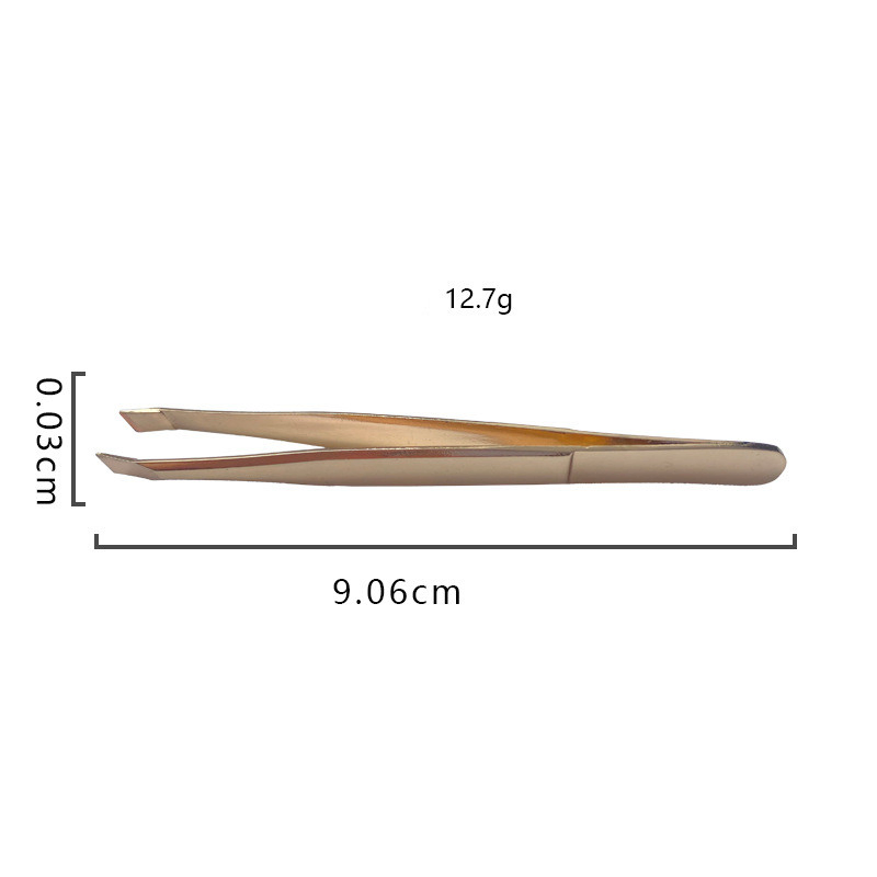 High-Precision Stainless Steel Eyebrow Beard Tweezers Professional Flat Tip Hair Removal Tool