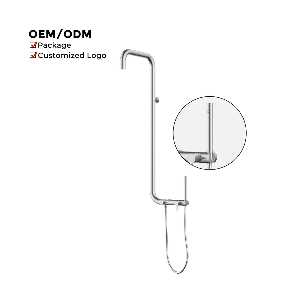 Wall Mounted Stainless Steel Shower Faucet for Outdoor Use