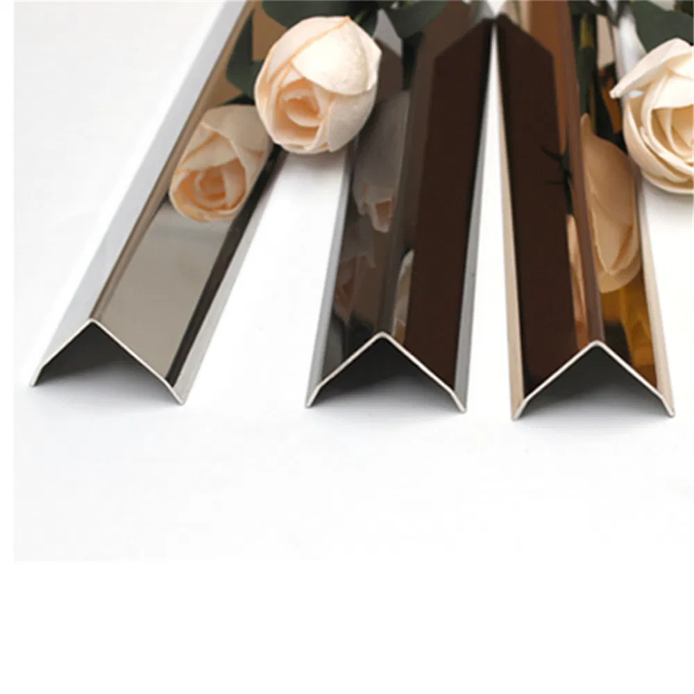 Bathroom Wall Polished Stainless Steel Outside Corner Tile Trim Profiles