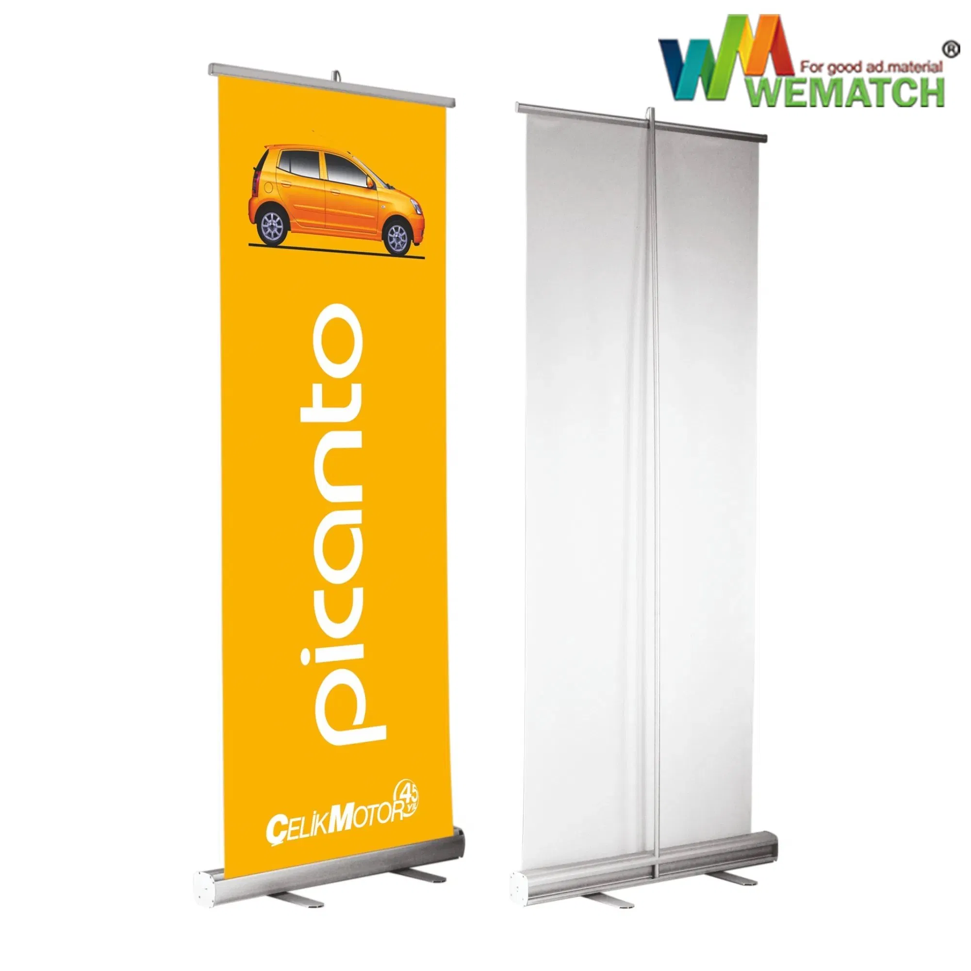 Good Quality Aluminum Small Base Deluxe Retractable Roll up Display Stand
