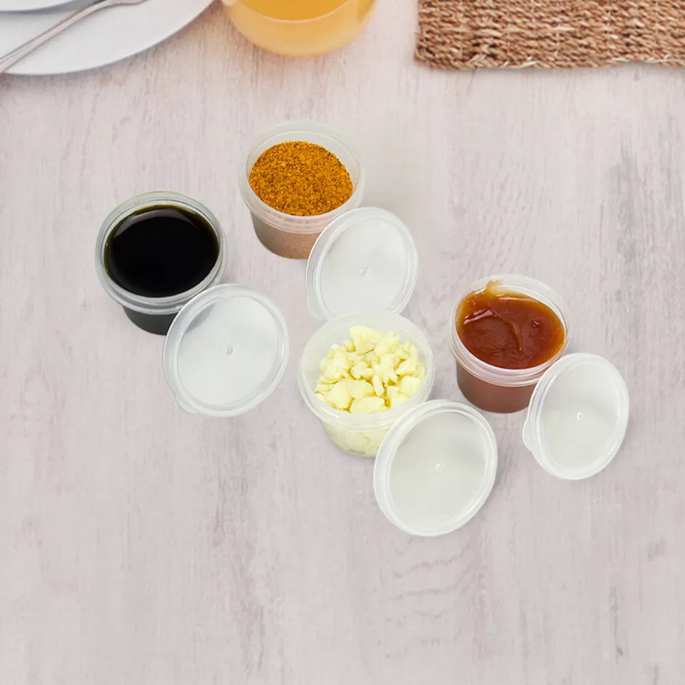 PP Material Sauce Bowl Plastic Food Container Small Size Salad Dressing Cups