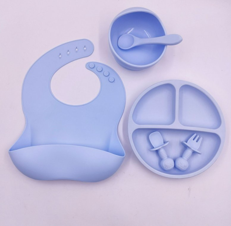 Silicone Baby Dinnerware Set - 6-Piece Kids Feeding Kit