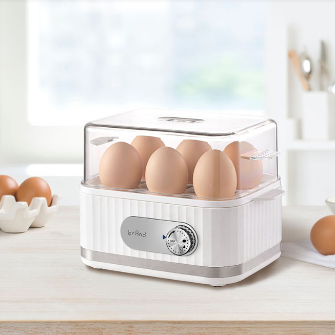 Anti-Dry 6-Egg Electric Egg Boiler Timer for Perfectly Cooked Eggs Every Time