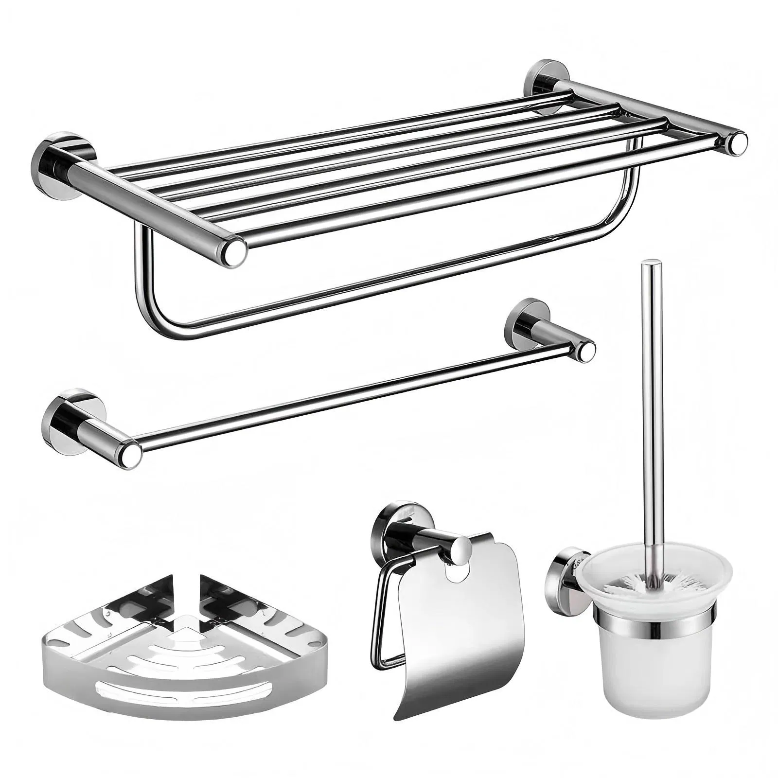 Modern Chrome Surface Stainless Steel Double Towel Rack