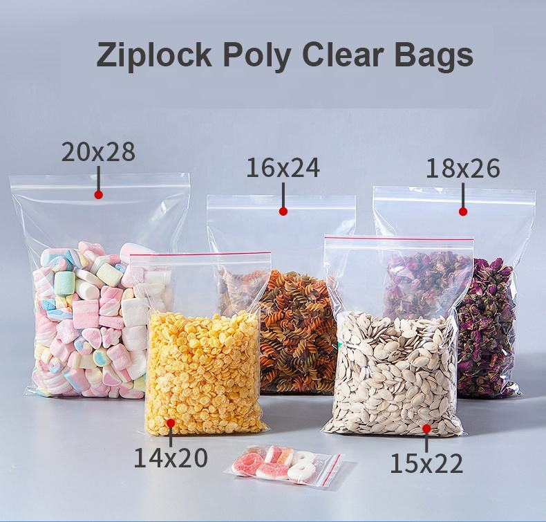 Thick Clear Storage Bags Heavy-Duty Transparent Plastic Zip Package Small Candy Bags
