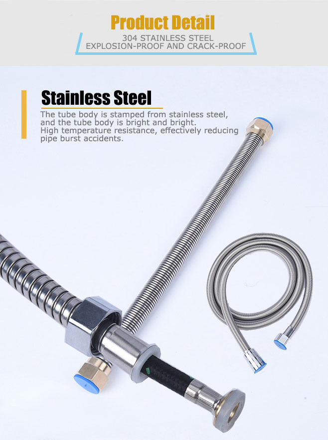 Factory Direct Supply Bathroom Flexible Hose Shower Hose for Bath Taps Bathroom Face Basin Facet with Sprayer Hose