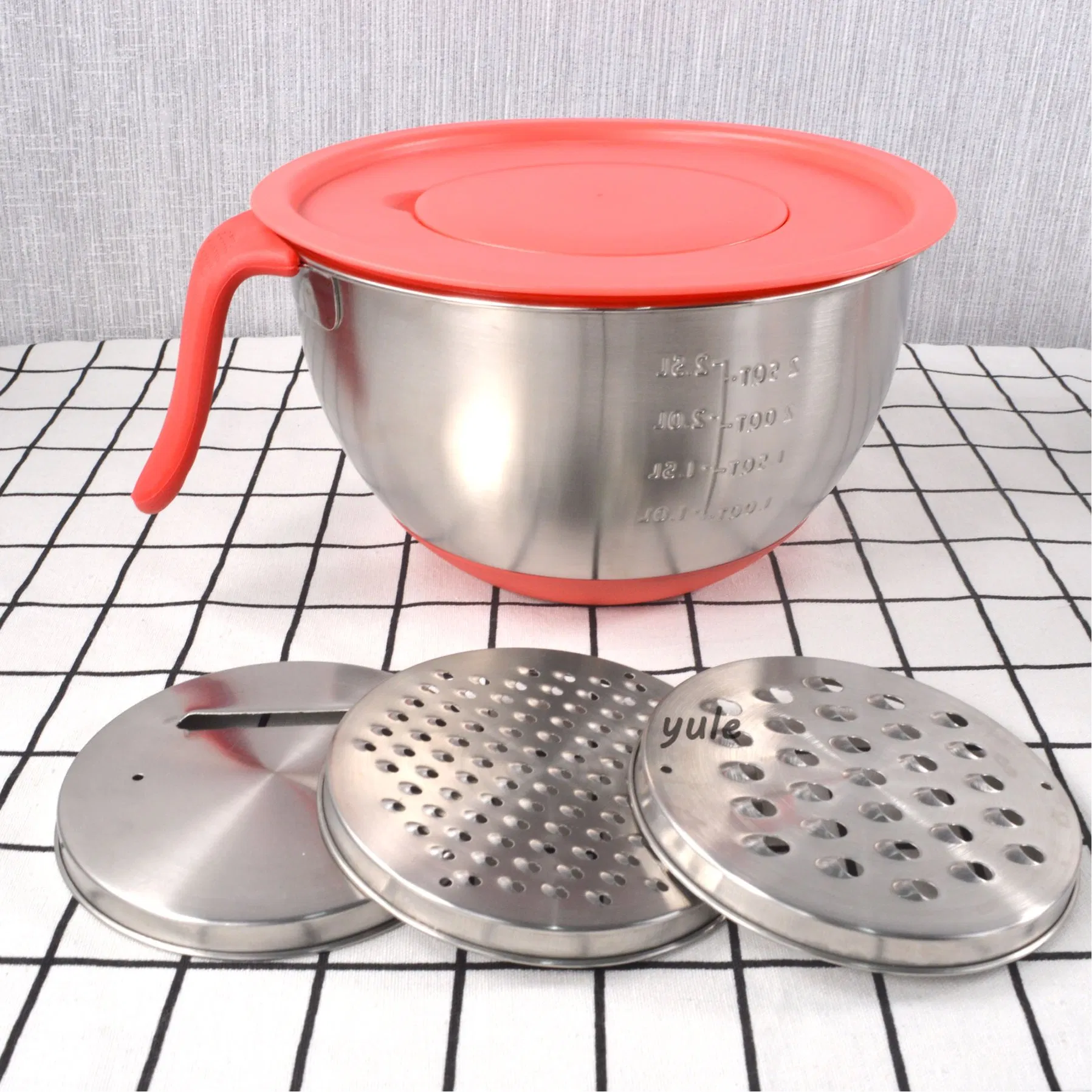 USA Korean Germany Hot Sale 1.5/3/5 Qt Sealing Cover Magnetic Thickening Kitchen Cake Mix Bowl Stainless Steel Salad Bolws