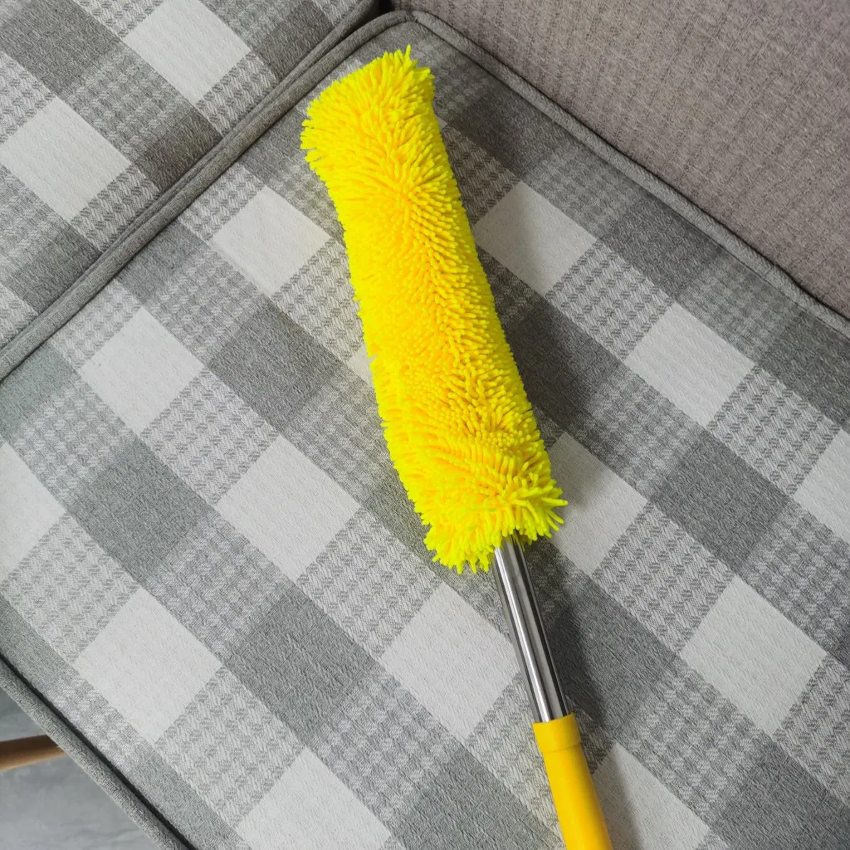 Telescopic Retractable Household Cleaning Chenille Head Changeable Microfiber Duster