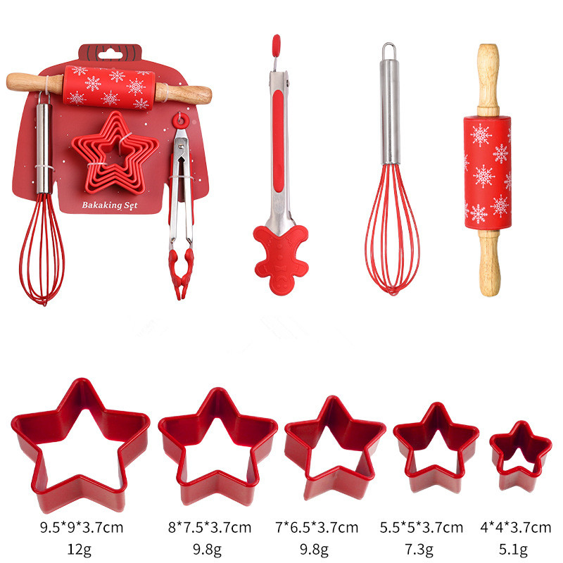 2025 New Arrival 8PCS Scraper Eggbeater Food Tongs Kitchen Tools Set