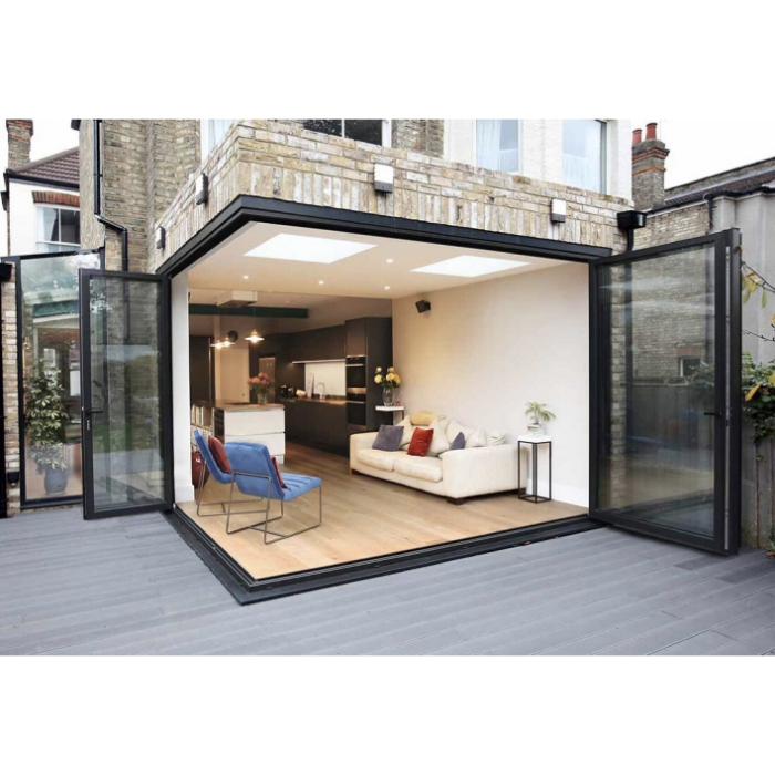 Cbmmart Modern Interior Room Solid Wooden Folding Doors Custom Teak Wood Glass Bifold Door Designs