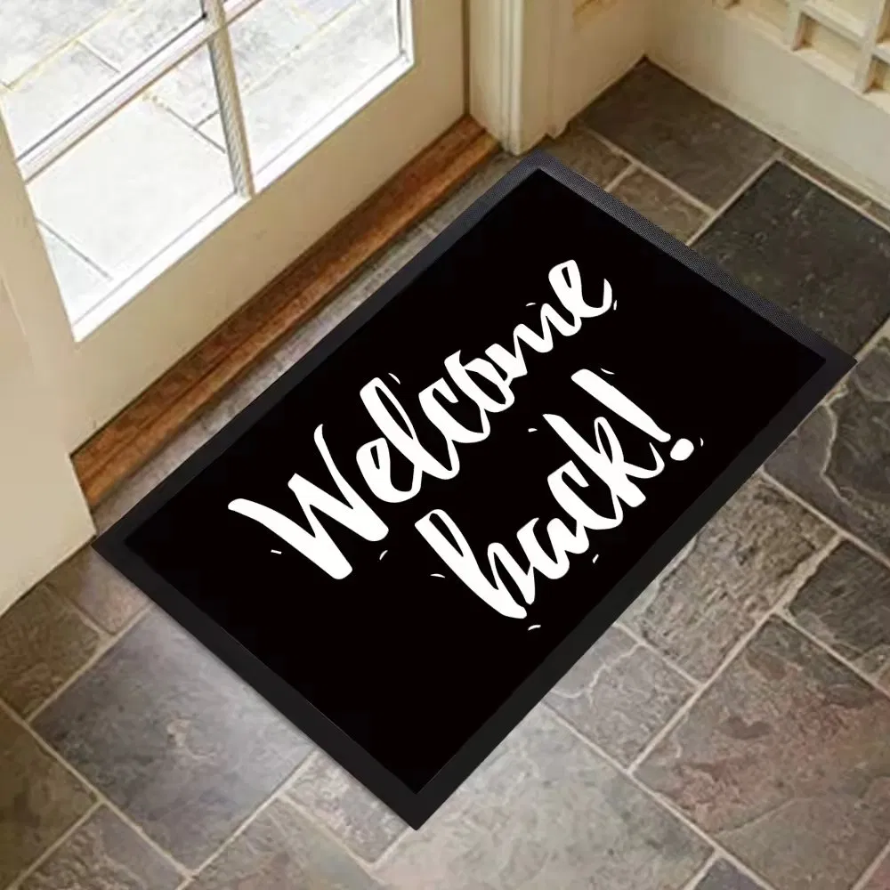 Custom Printed Logo Super Absorbent Indoor Outdoor Kitchen Nitrile Rubber Flooring Mats Welcome Door Mat
