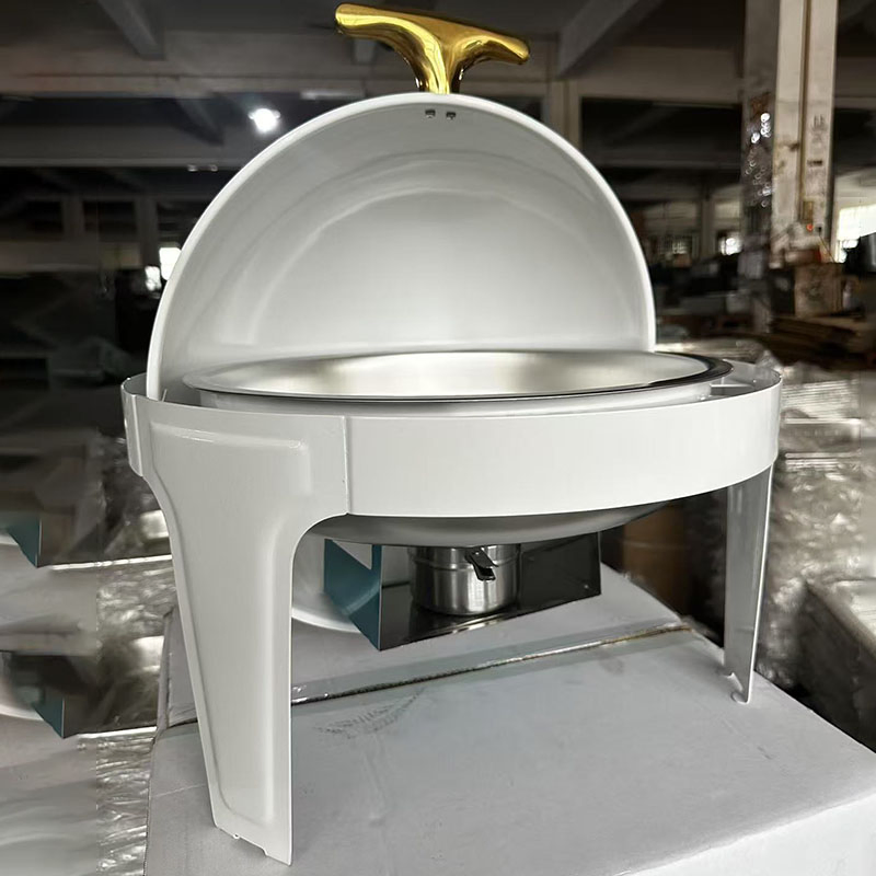 White Roll Top Chafing Dish for Restaurant Hotel Catering 6L