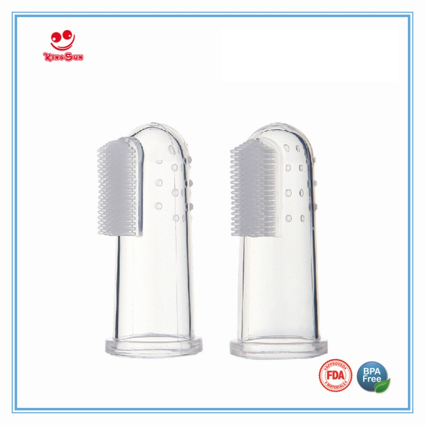 Силиконовая зубная щетка-напальчник для малышей