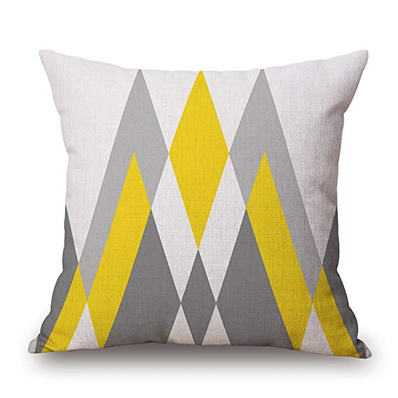 Linen Cushion with Geometrical Design for Home