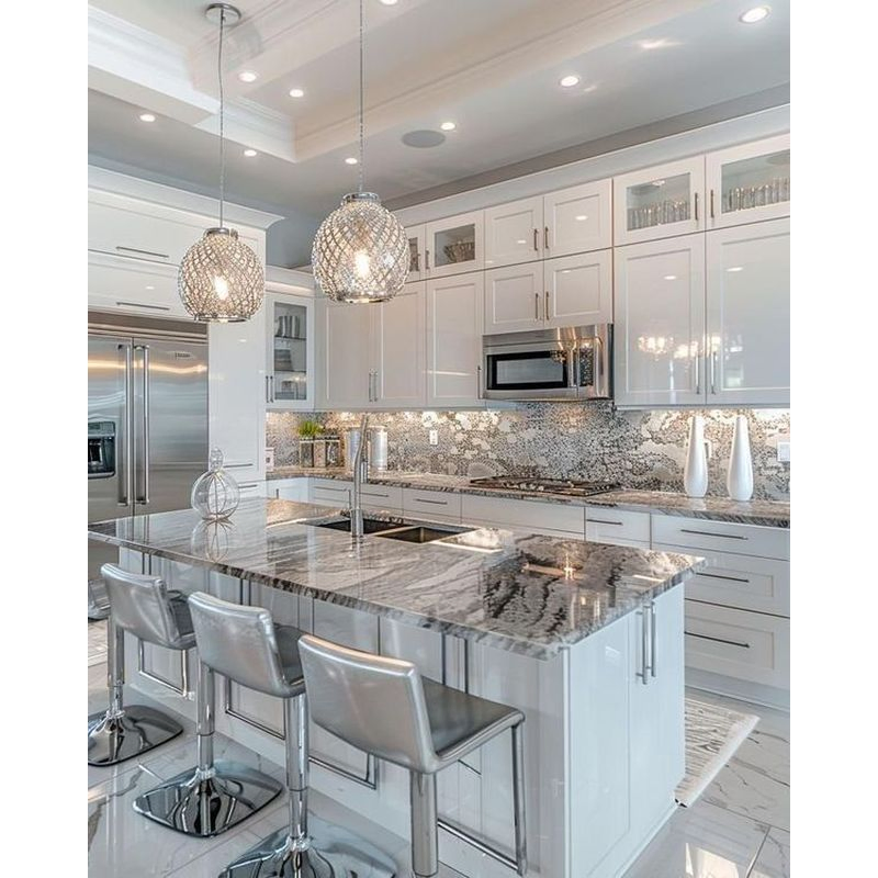 Lacquered Finish Plywood Strong Structure Trend-Setting Extra-Modern Kitchen Cabinet