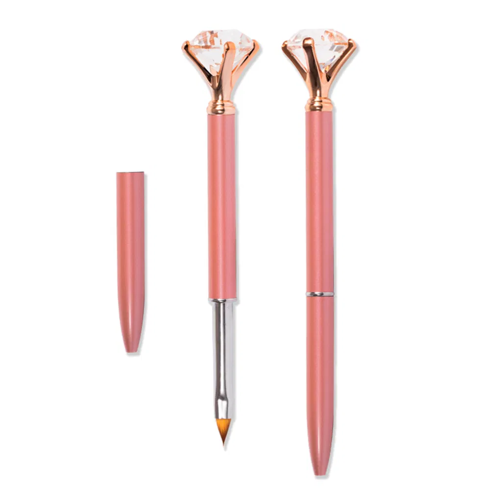 Guyo Rose Gold Metal Handle Nylon Nail Brush Set Customizable Logo