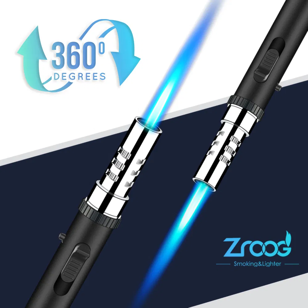 Windproof Torch Lighter Triple Torch Jet Blue Flame Refillable Butane Metal Lighter