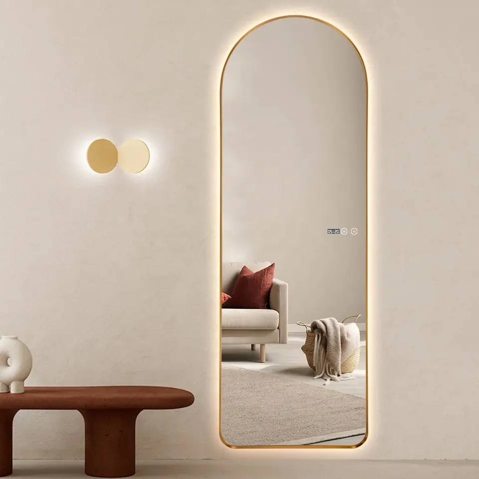 Luxury Metal Framed Arched Large Full Length Wall Mirror Salon Wall Mirror Makeup Barber Mirror