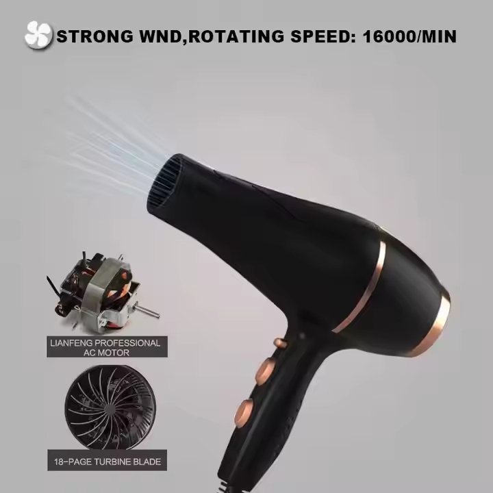 BLDC Lightweight Travel Hair Powerful Negative Ionic Low Noise Blow Dry Professional High Speed Asciugacapelli Salon Hair Dryer