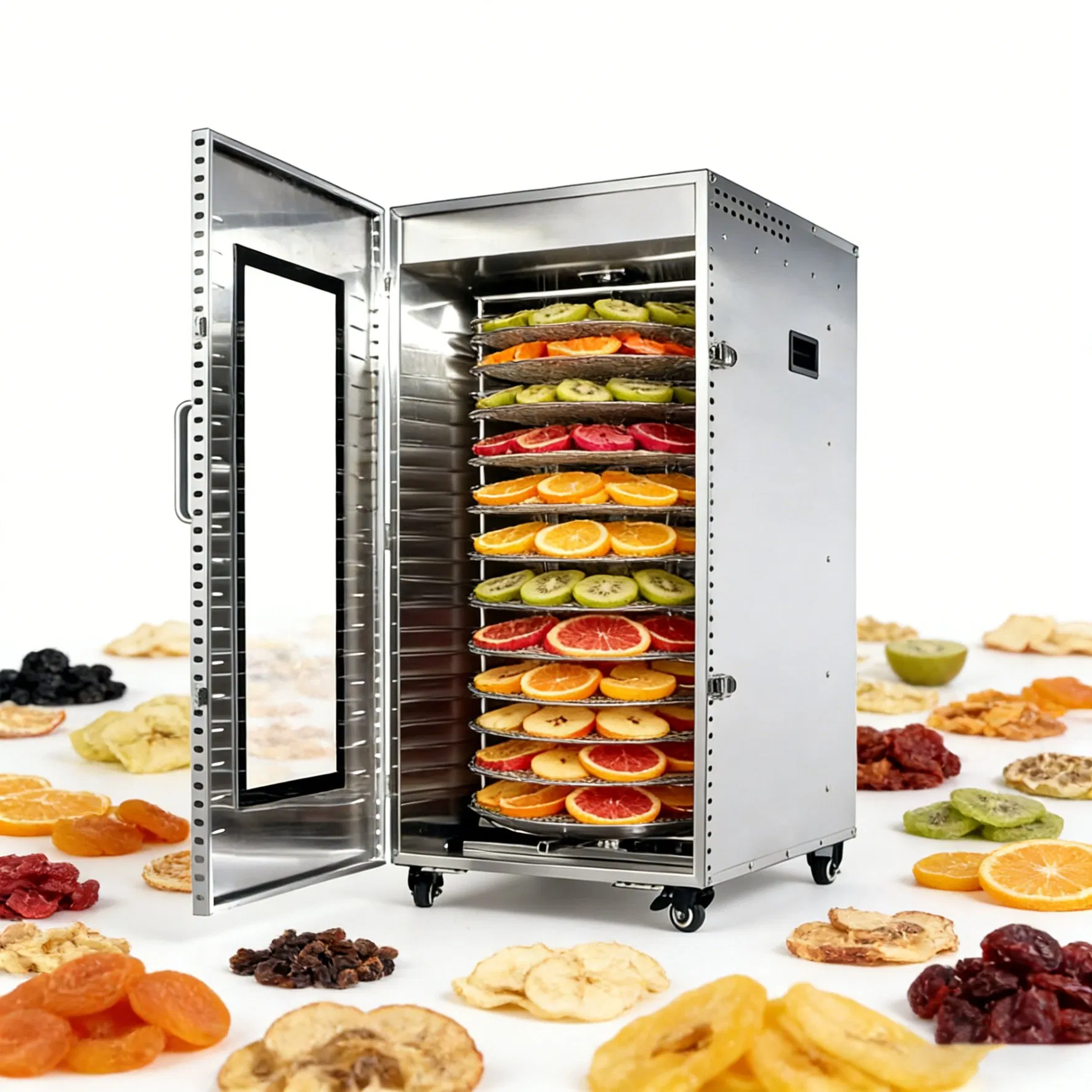 Full Automatic Rotary Food Vegetable Dryer Electric Fruit Dehydrator with 16 Trays