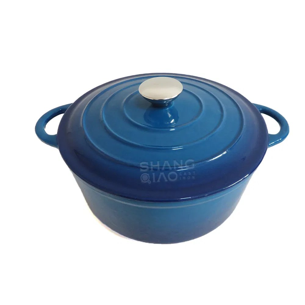 Чугунная эмалированная кастрюля-духовка, 20-26 см