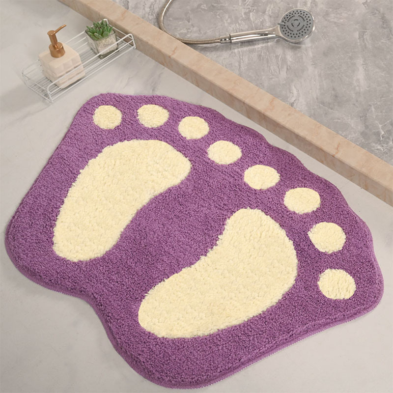 New Flocking Absorbent Foot Bath Household Absorbent Non-Slip Cartoon Foot Mat