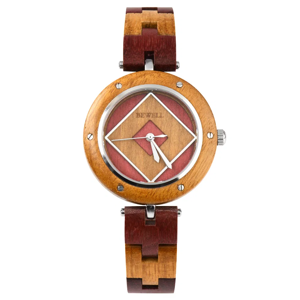 2023 Zhongshi Latest Mixed Color Wood Watch for Women 3ATM Waterproof Real Wooden Dial Wrist Watches Wholesale