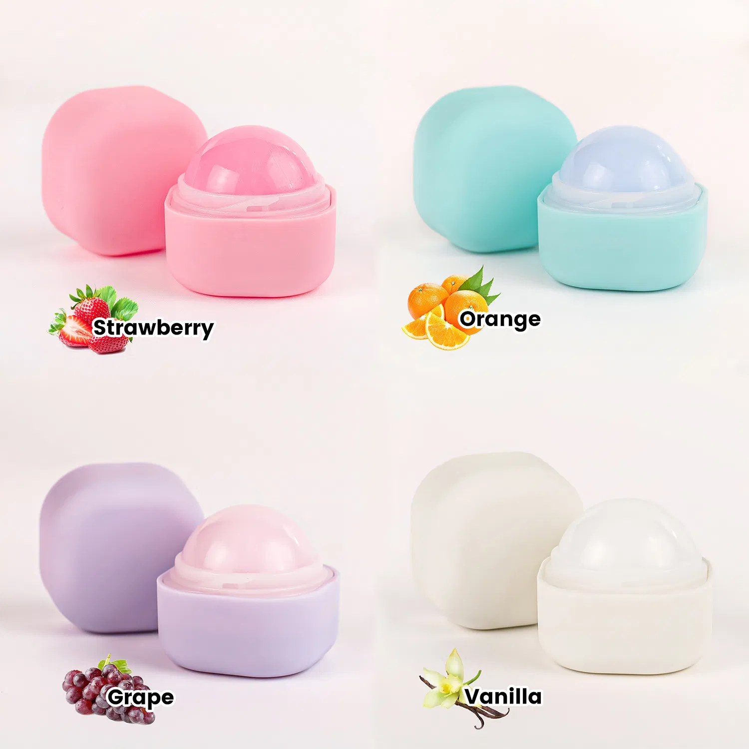 Square Ball Design Nourishing Organic Matte Lip Balm for Smooth and Soft Lips