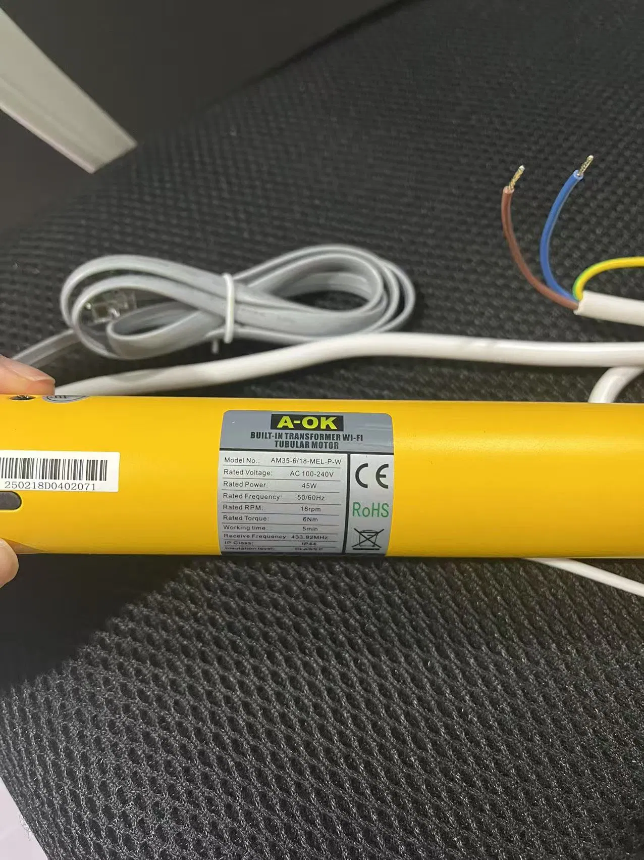 Aok Battery Motor Roller Blinds Motor Components Tubular DC Electric Blind Motor