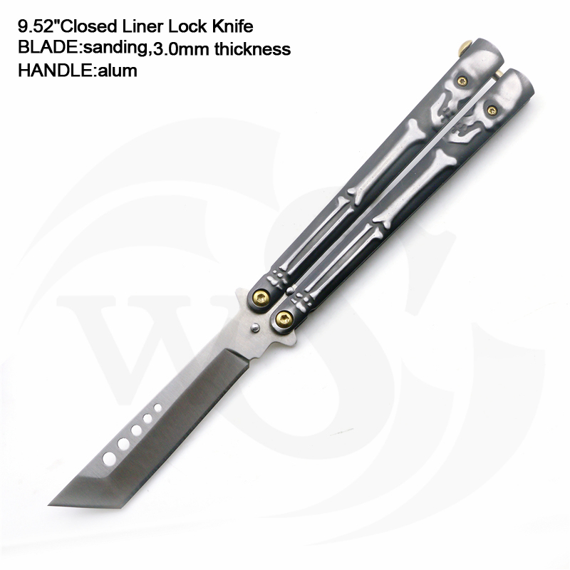 9.52 "Sharp Blade Black Skull Stainless Steel Handle Balling Knife