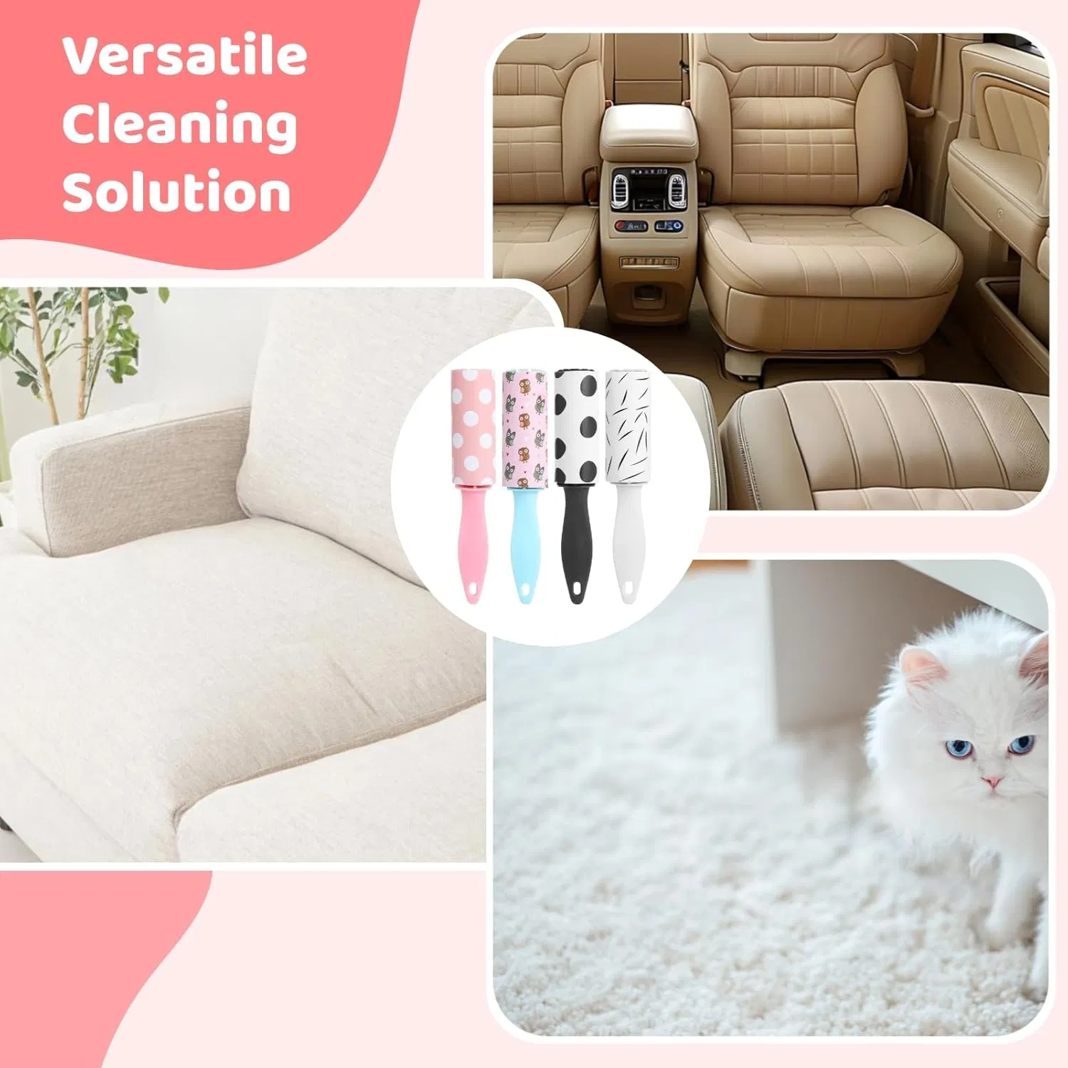 Efficient Portable Reusable Washable Clothes Sticky Adhesive Pet Hair Remover Brush Lint Roller