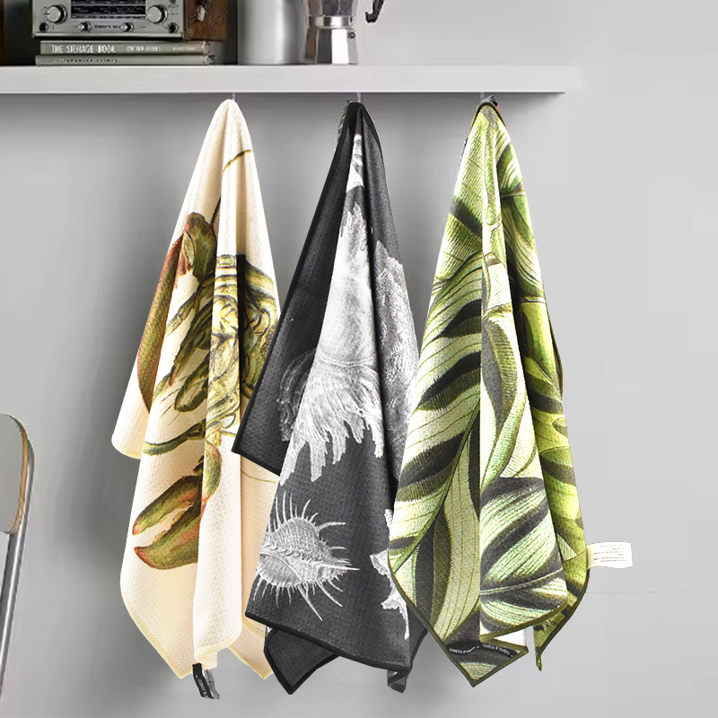 40*60cm Custom Printed and Logo Super Absorbent Fast Dry Wholesale Customize Print Waffle Kitchen Tea Towels