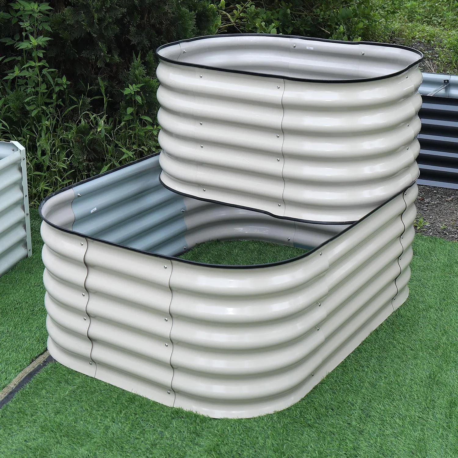 Высокая грядка для цветов RDSG1408045-WO, металл, белая