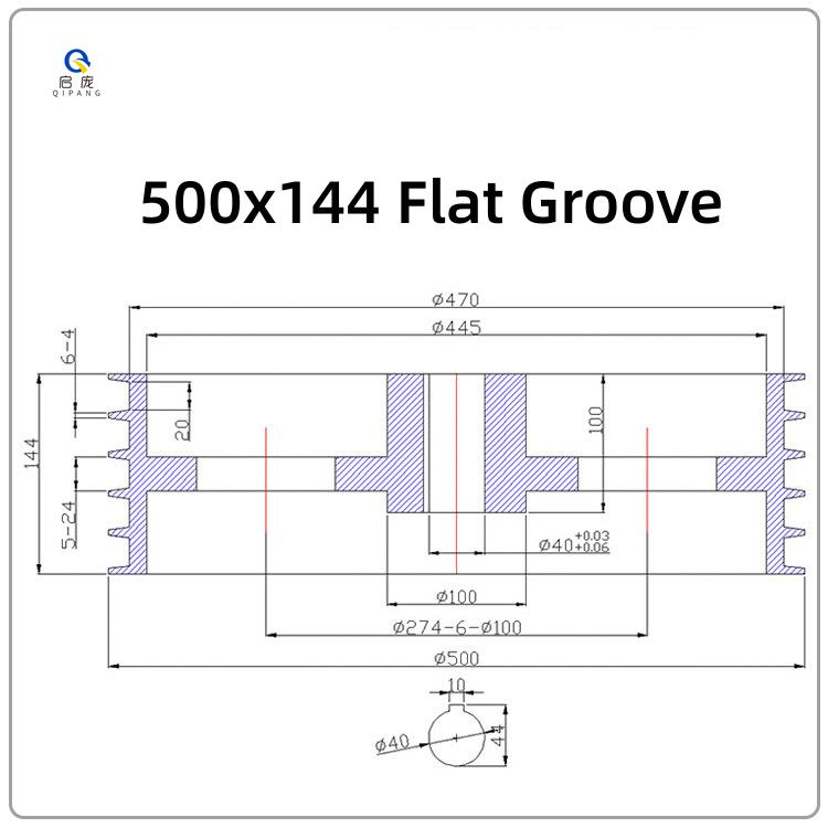 500X105/500X116/500X136/500X144 Sheave Pulley, Spray Ceramic Pulley Wire Guide Wheel, Lead Take Wheel