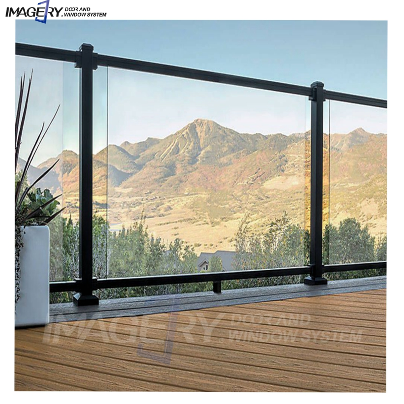 Modern Simple Customized Colors Balcony Fence Glass Aluminium Railing System