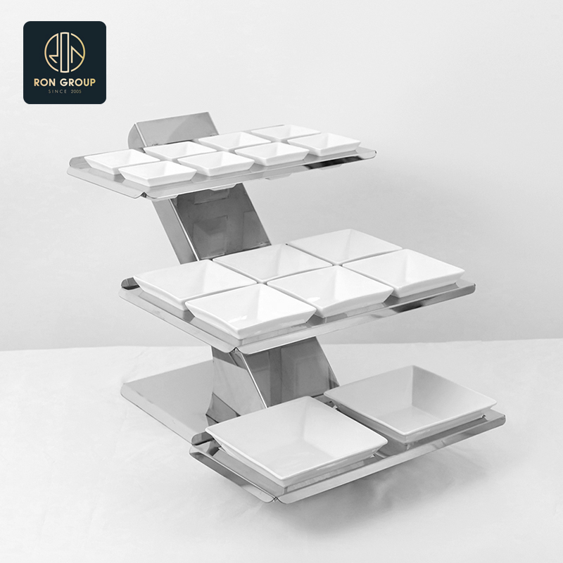 Commercial Stylish Multi-Tier Buffet Rack for Elegant Dining Displays
